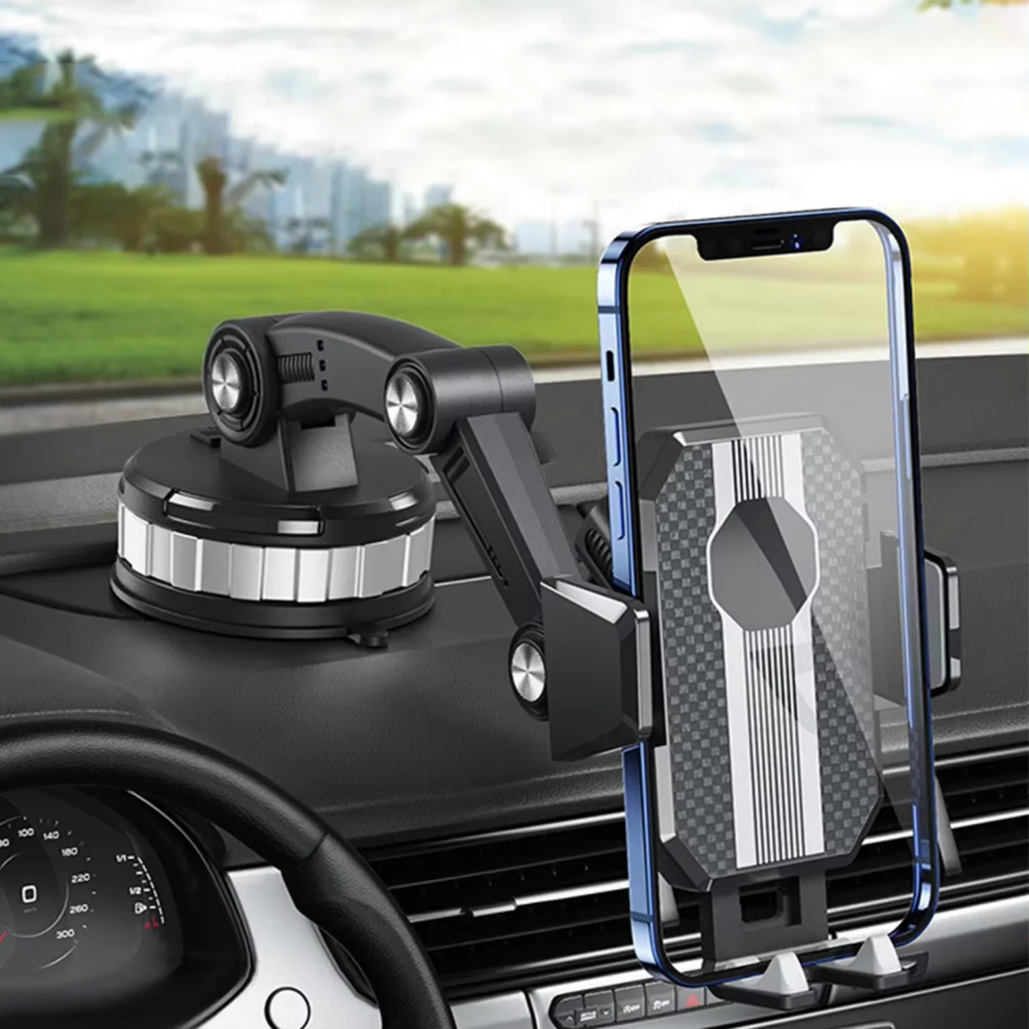 Car Phone Mount Strong Suction Cup and 360° Rotation Feature