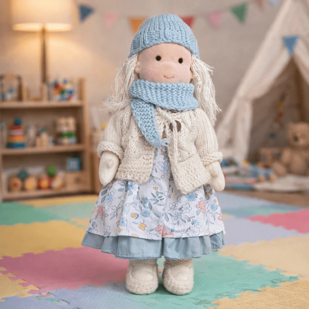 Handmade Cotton Waldorf Doll Creative Play and Imaginative Fun