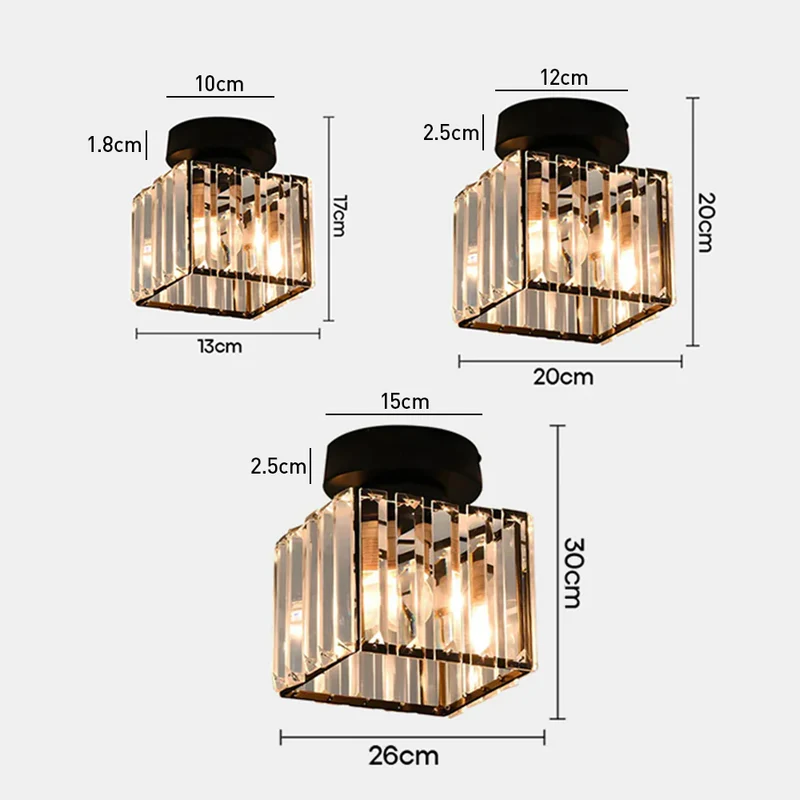 Modern Flush Mount Ceiling Light Crystal Shade Hallway - Image 47