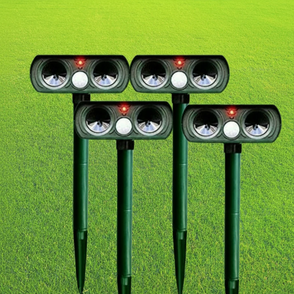 Solar Powered Pest Repeller Outdoor Animal Deterrent Device